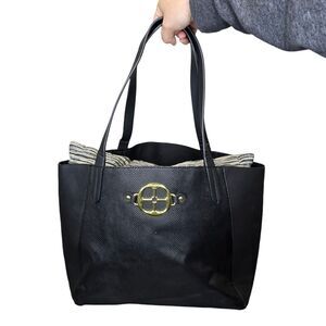 Iman Women's Black & Gold Tote Bag